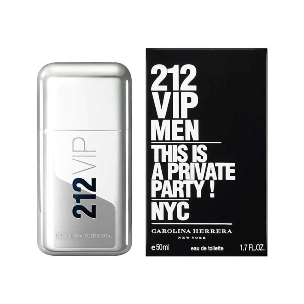 CAROLINA HERRERA 212 VIP MEN EDT 50 ML VARON ( PLATEADO )