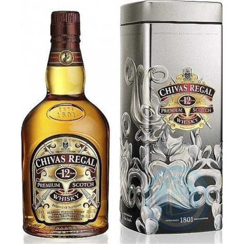 WHISKY CHIVAS REGAL 12 YR C/ESTUCHE METAL 750 ML