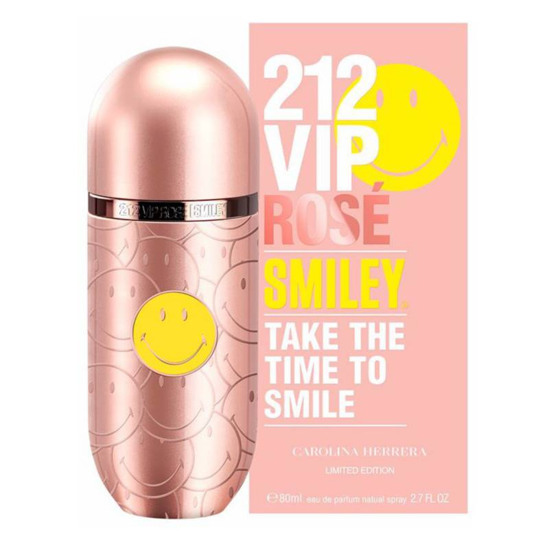 CAROLINA HERRERA 212 VIP ROSE 80ML EDP SMILEY LIMITED EDITION