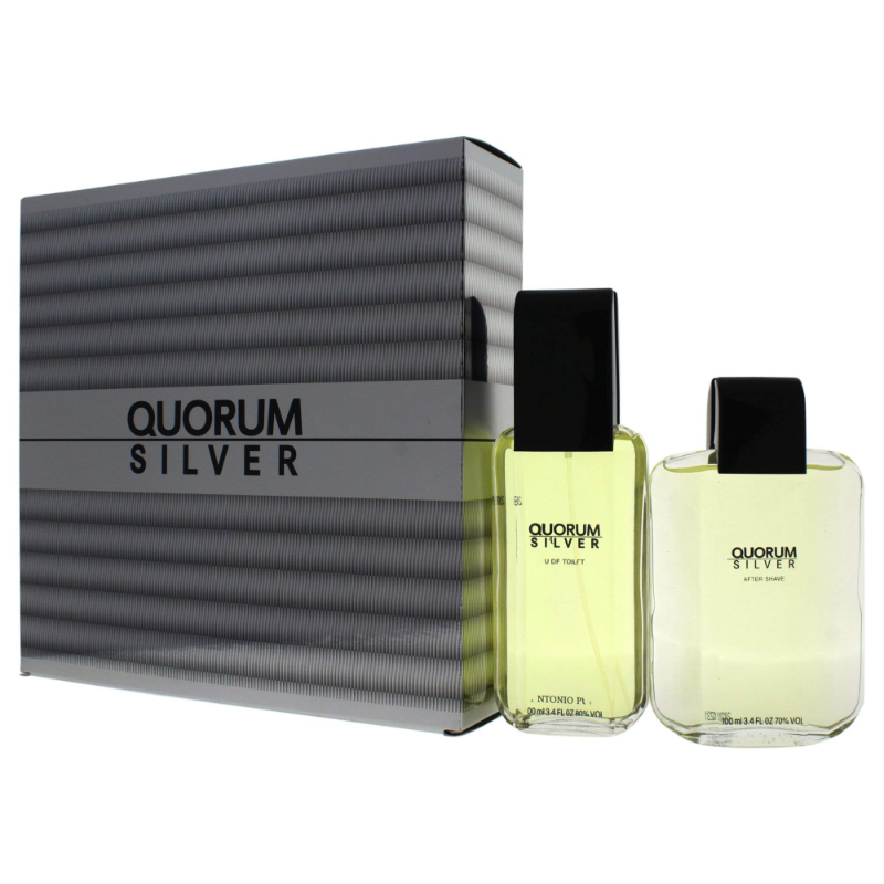 QUORUM SILVER 100 ML EDT + AFTER SHAVE 100 ML HOMBRE SET 2X1 SET