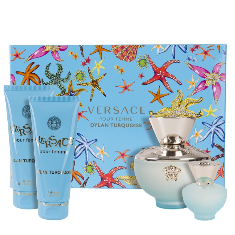 VERSACE DYLAN TURQUOISE EDT 100ML + BG 100ML + BSG 100ML + GWP DAMA SET 