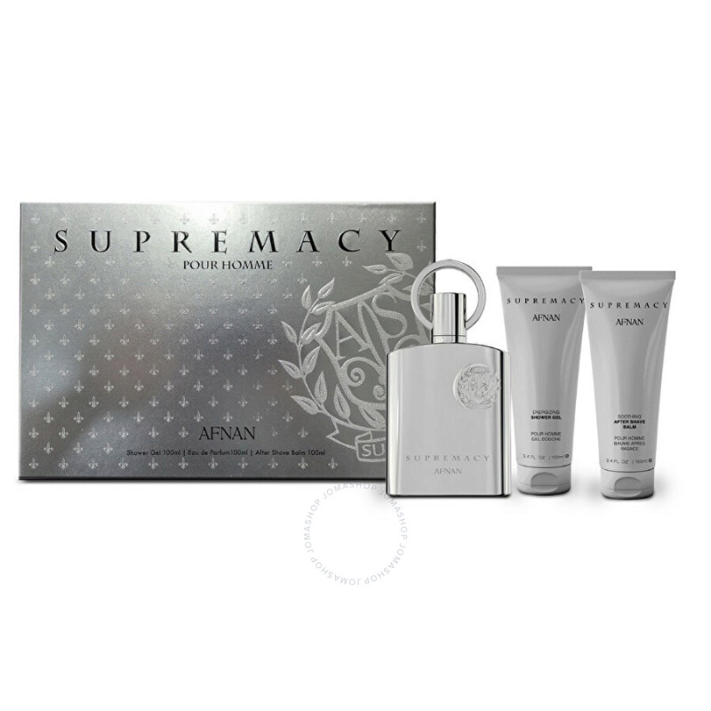 AFNAN SUPREMACY SILVER MAN EDP 100ML + 100ML BL + 100ML SG VARON